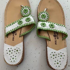 White with green Palm Beach sandals